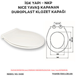 İgk Yapi - Nkp 0400 Nice Yavaş Kapanan Duroplast Klozet Kapağı