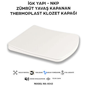 İgk Yapi - Nkp 0343 Zümrüt Yavaş Kapanan Thermoplast Klozet Kapağı