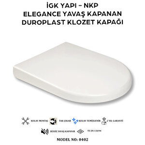İgk Yapi - Nkp 0402 Elegance Yavaş Kapanan Duroplast Klozet Kapağı