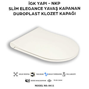 İgk Yapi - Nkp 0411 Sli̇m Elegance Yavaş Kapanan Duroplast Klozet Kapağı