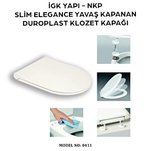 İgk Yapi - Nkp 0411 Sli̇m Elegance Yavaş Kapanan Duroplast Klozet Kapağı