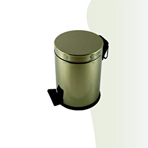 İgk Yapi - Çeli̇k Banyo Pedalli Çöp Kovasi 12lt Gold 430 (70-014.1)