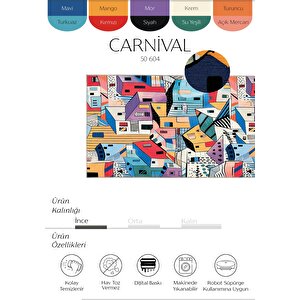 Carnival Renkli Napoli Evleri Desenli Yolluk Koridor Halı Yıkanabilir Şönil Mutfak Halısı 75x300 cm