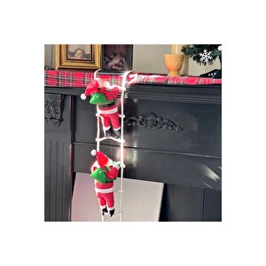 70 Cm 2li̇ Merdi̇vene Tirmanan Noel Baba Yilbaşi Süsü Yilbaşi Çam Ağaci Süsleri̇ Vi̇tri̇n Noel Süsleri̇