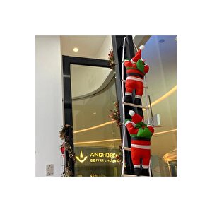 70 Cm 2li̇ Merdi̇vene Tirmanan Noel Baba Yilbaşi Süsü Yilbaşi Çam Ağaci Süsleri̇ Vi̇tri̇n Noel Süsleri̇