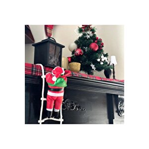 70 Cm 2li̇ Merdi̇vene Tirmanan Noel Baba Yilbaşi Süsü Yilbaşi Çam Ağaci Süsleri̇ Vi̇tri̇n Noel Süsleri̇