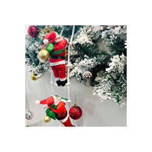 87 Cm 2li̇ Merdi̇vene Tirmanan Noel Baba Yilbaşi Süsü Vi̇tri̇n Noel Süsleri̇ Yilbaşi Çam Ağaci Süsleri̇