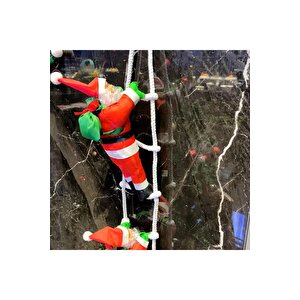 87 Cm 2li̇ Merdi̇vene Tirmanan Noel Baba Yilbaşi Süsü Vi̇tri̇n Noel Süsleri̇ Yilbaşi Çam Ağaci Süsleri̇