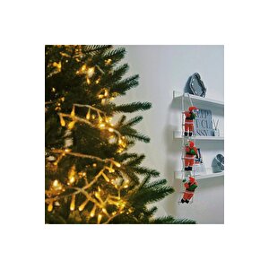 96 Cm 3lü Merdi̇vene Tirmanan Noel Baba Yilbaşi Çam Ağaci Süsleri̇ Yilbaşi Süsü Vi̇tri̇n Noel Süsleri̇