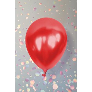 Metalik Kırmızı Balon 12" 30 Cm Metalik Balon 10lu Paket