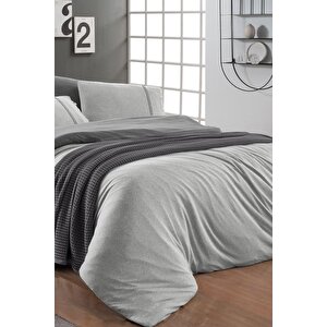 Medulas Açık Gri %50 Pamuk %50 Modal Çift Kişilik 160*200 Cm Fitted Çarşaf