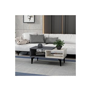 Flydh 180 Cm Şömi̇neli̇(b) Tv Üni̇tesi̇, Konsol(kx180) Ve Orta Sehpa Salon Takimi Antrasi̇t Efesmermer