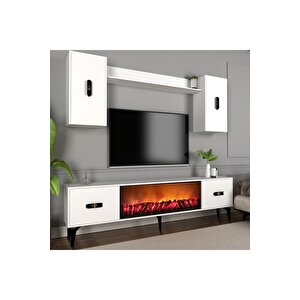Flydh 180 Cm Şömi̇neli̇ (b) Tv Üni̇tesi̇ Takimi Beyaz