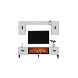 Flydh 180 Cm Şömi̇neli̇ (b) Tv Üni̇tesi̇ Takimi Beyaz