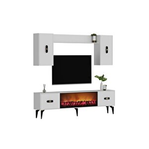 Flydh 180 Cm Şömi̇neli̇ (b) Tv Üni̇tesi̇ Takimi Beyaz