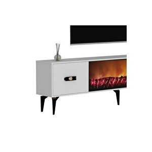 Flydh 180 Cm Şömi̇neli̇ (b) Tv Üni̇tesi̇ Takimi Beyaz
