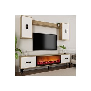 Flydh 180 Cm Şömi̇neli̇ (b) Tv Üni̇tesi̇ Takimi Safi̇rmeşe Beyaz