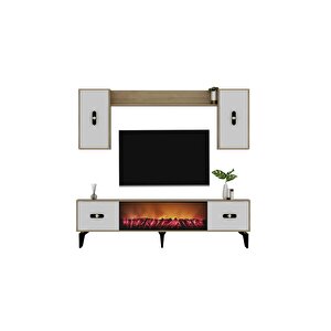 Flydh 180 Cm Şömi̇neli̇ (b) Tv Üni̇tesi̇ Takimi Safi̇rmeşe Beyaz