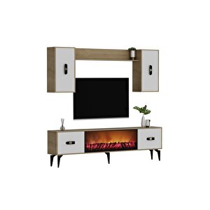 Flydh 180 Cm Şömi̇neli̇ (b) Tv Üni̇tesi̇ Takimi Safi̇rmeşe Beyaz