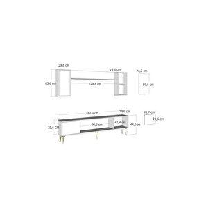 Flydh 180 Cm Şömi̇neli̇ (b) Tv Üni̇tesi̇ Takimi Safi̇rmeşe Beyaz