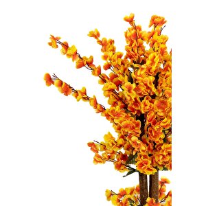 Beyaz Renkli̇ Saksida Sonbahar Renkli̇ 100 Cm Yapay Japon Bahardali Ağaci