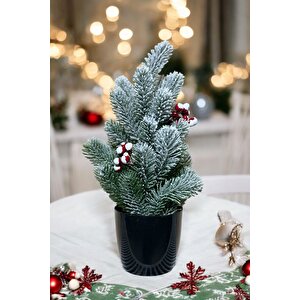 Kokinalı Kar Desenli Yılbaşı Çam Ağacı 36 Cm
