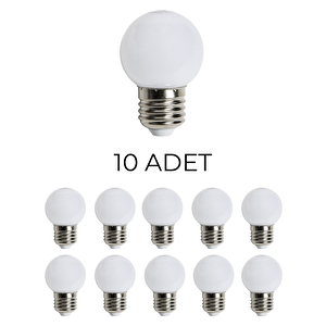 1w Top Gece Lambası - Beyaz Işık - 10 Adet
