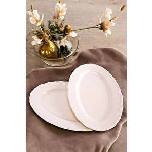 Liana 2’li 30 Cm Porselen Kayık Tabak Krem Tl4012321 C320.225