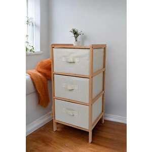 Bambu 3 Çekmeceli Dolap Çok Amaçlı Organizer Düzenleyici Şifonyer - B9195