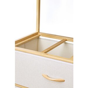 Bambu 2 Raflı 3 Çekmeceli Dolap Çok Amaçlı Düzenleyici Organizer Şifonyer - B9197