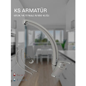 Kuğ Batarya Mutfak&lavabo Kırom Düz Boru