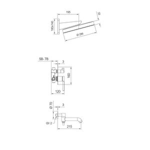 G7106-9 Antrasit Premium Ankastre Duş Setl