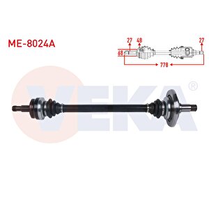 Komple Aks Sol-sag Arka Absli 48 Dis Uzunluk 778mm Mercedes E Serisi (w211) E200 - E240 A-t 2002-2008