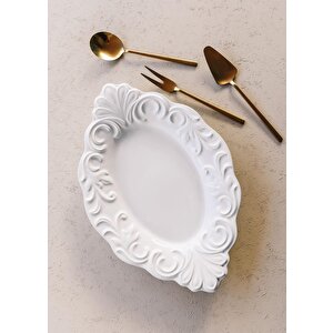 Grande Servis Tabağı Beyaz 44x29 Cm Grd0016
