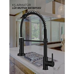 Lüx Spiral'li Siyah Mutfak Batarya