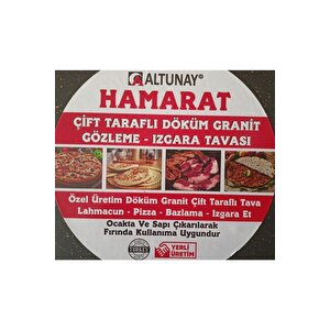 Altunay Hamarat Çift Taraflı Granit Kaplı 35 Cm Döküm Gözleme-grill Tava