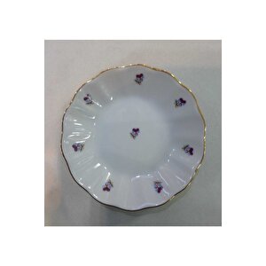 6lı Çay Tabağı Mor Çiçek