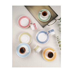 Porser Alya Mix Kahve Fincan Takımı 80cc 6 Kişilik 12 Parça