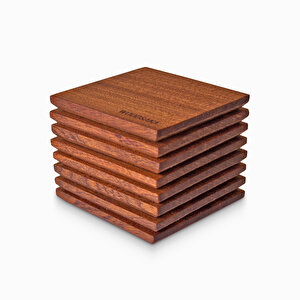 8'li Bardak Altlığı - Sapele Ağacından - 94mm X 94mm X 9mm - Woodsaka