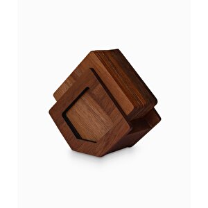 Üçgen Bardak Altlığı Seti - Sapele- 8'li