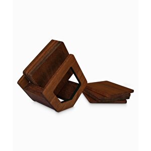 Üçgen Bardak Altlığı Seti - Sapele- 8'li