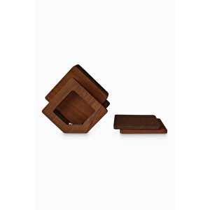 Üçgen Bardak Altlığı Seti - Sapele- 8'li