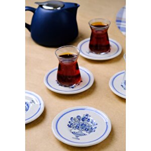 Tabak Evi̇ Fulya Antik Çay Bardak Takımı 6 Kişilik 12 Parça Flycs12prs1017