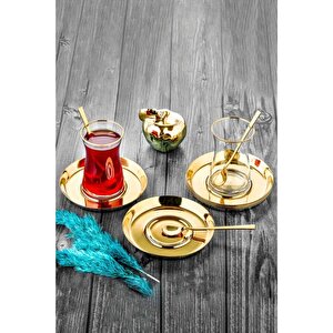Mess 18 Parça Çay Takımı Seti Çay Bardağı Seti Çay Tabağı Seti Çay Kaşığı Seti