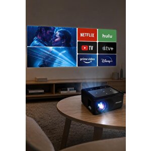Neopix Projeksiyon Cihazı Taşınabilir Ev Sineması Wifi Bluetooth Lcd Led Projektör Neopix 110 Siyah