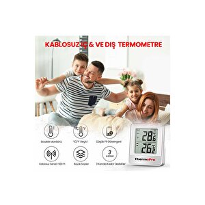 Thermopro Tp200c Wifi İç-dış Mekan Dijital Sıcaklık Termometre
