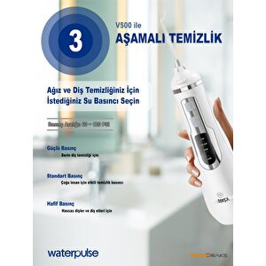 Waterpulse Wp-v500-w Water Flosser Taşınabilir, Şarjlı, Masajlı, Diş Protez Bakım Ve Ağız Duşu