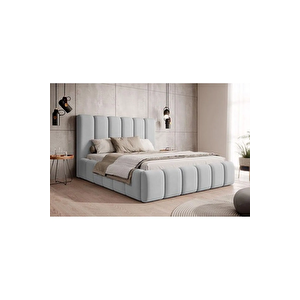 Loft Karyola - Ekru Karyola - 160x200 Cm Bazalı Karyola