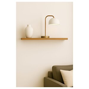 50 Cm Safir Meşe Mdf Uçan Duvar Rafı Gizli Bağlantı Kitaplık