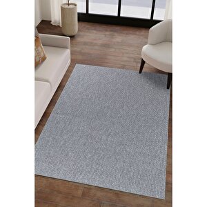 Natura Premium Kalite Kaymaz Tabanlı Doğal Yıkanabilir Kilim Oturma Odası Balkon Bahçe Mutfak Kilim Bk-102 Gri 160x230 Cm 160x230 cm